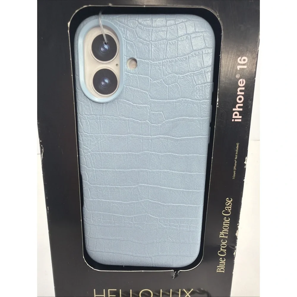 Hello Lux iPhone 16 Light Blue Croc Phone Case New In Box